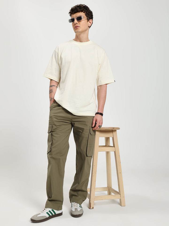 Men’s Olive Green Six-Pockets Cargo Pant