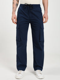 Men’s Navy Blue Six-Pockets Cargo Pant