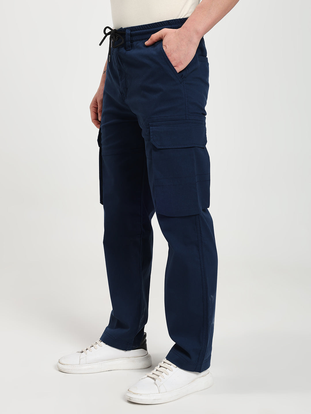 Men’s Navy Blue Six-Pockets Cargo Pant