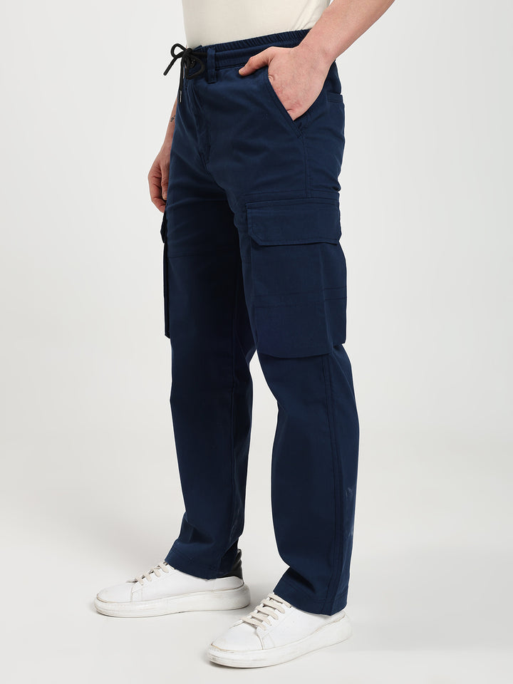 Men’s Navy Blue Six-Pockets Cargo Pant