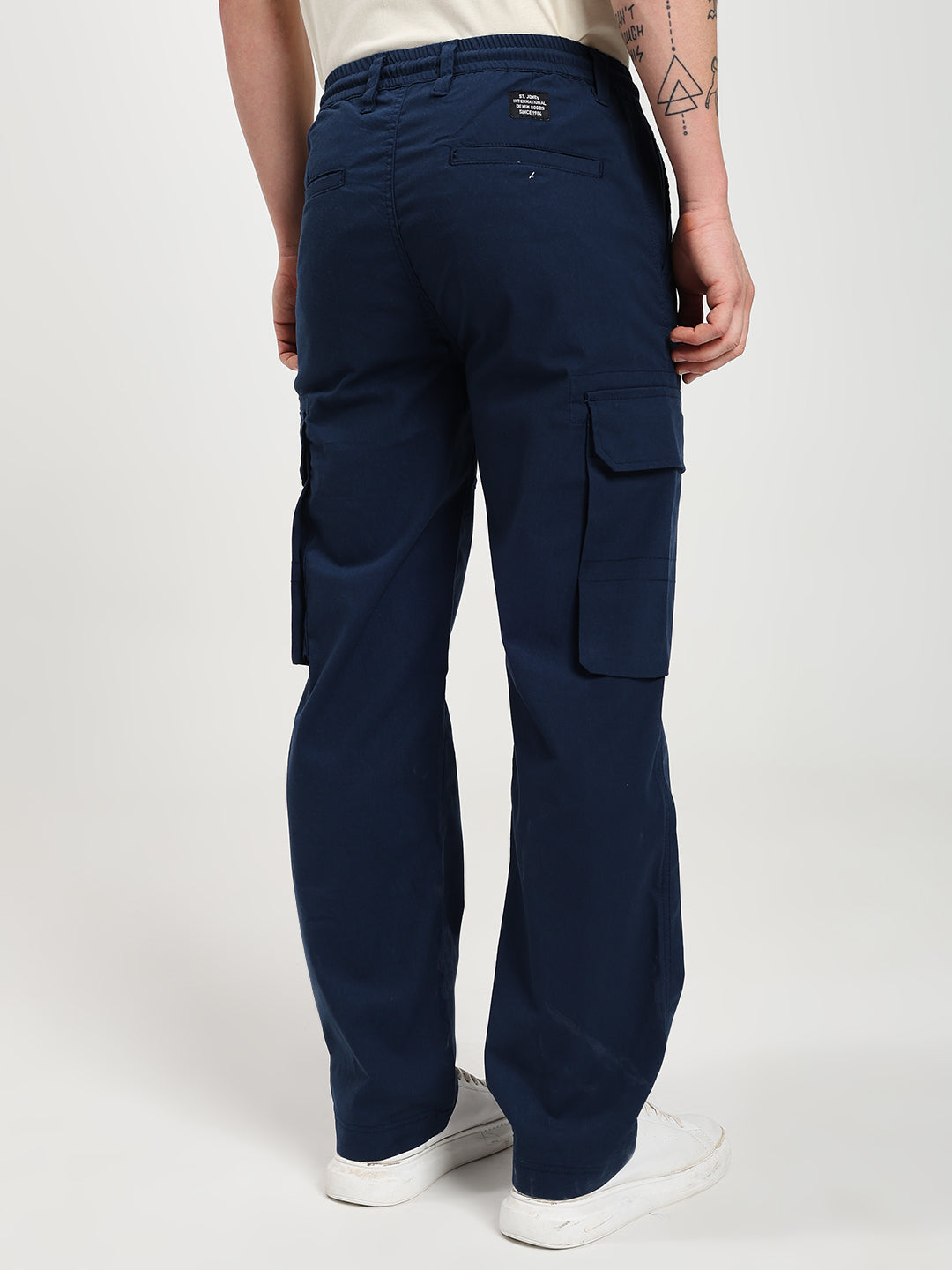 Men’s Navy Blue Six-Pockets Cargo Pant