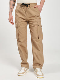 Men’s Beige Six-Pockets Cargo Pant
