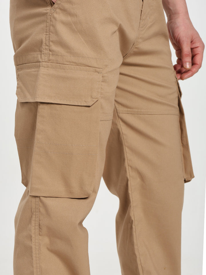 Men’s Beige Six-Pockets Cargo Pant