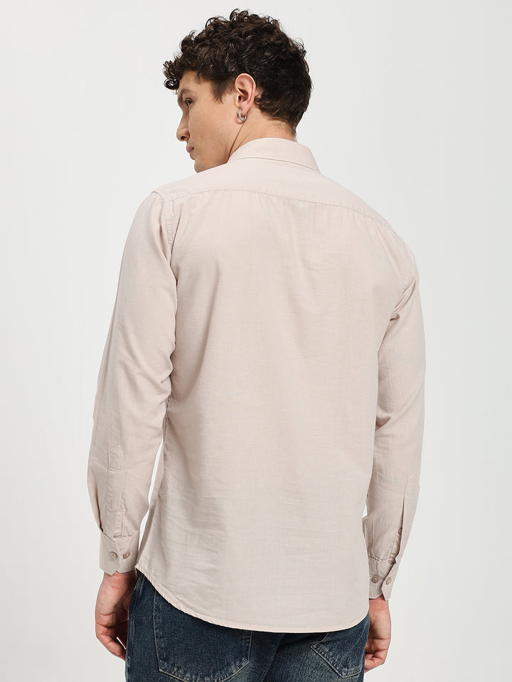 Men’s Stylish Grey Solid Shirt