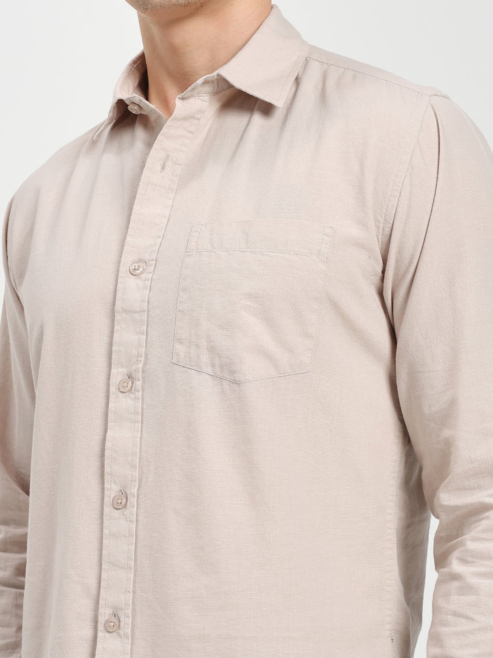 Men’s Stylish Grey Solid Shirt