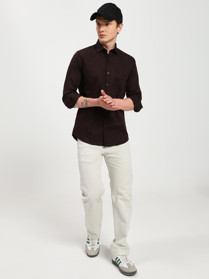 Men’s Premium Oxford Dark Brown Shirt