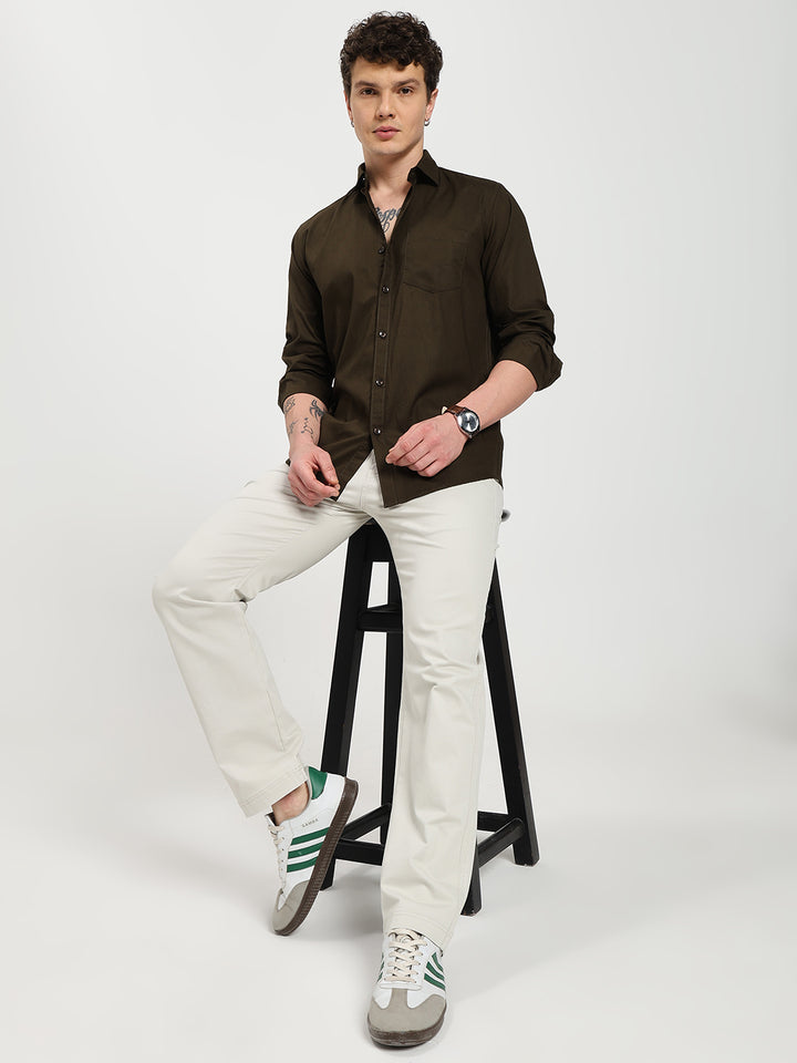 Men’s Premium Oxford Olive Green Shirt