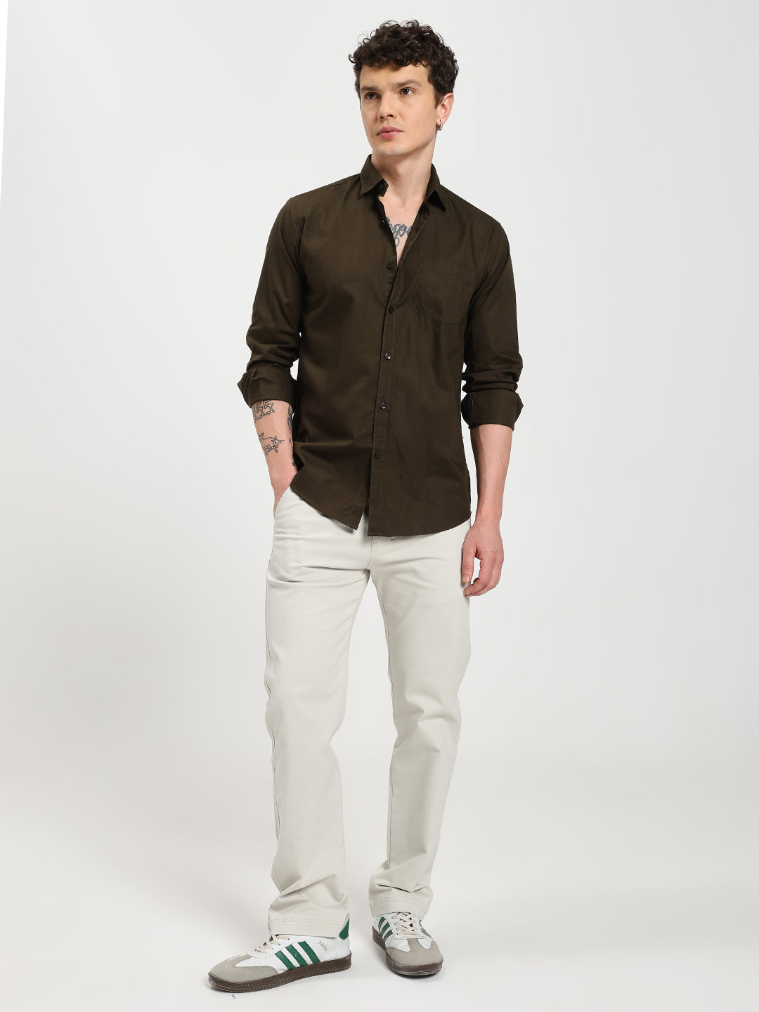 Men’s Premium Oxford Olive Green Shirt