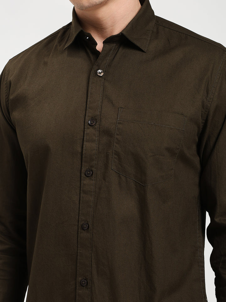 Men’s Premium Oxford Olive Green Shirt