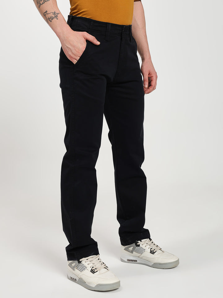 Black Comfort-Fit Heavy Chinos for Men
