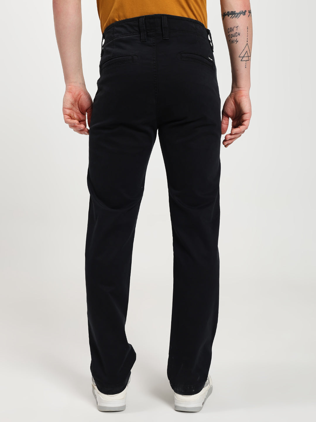 Black Comfort-Fit Heavy Chinos for Men