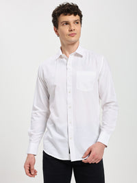 Men’s Stylish White Solid Shirt