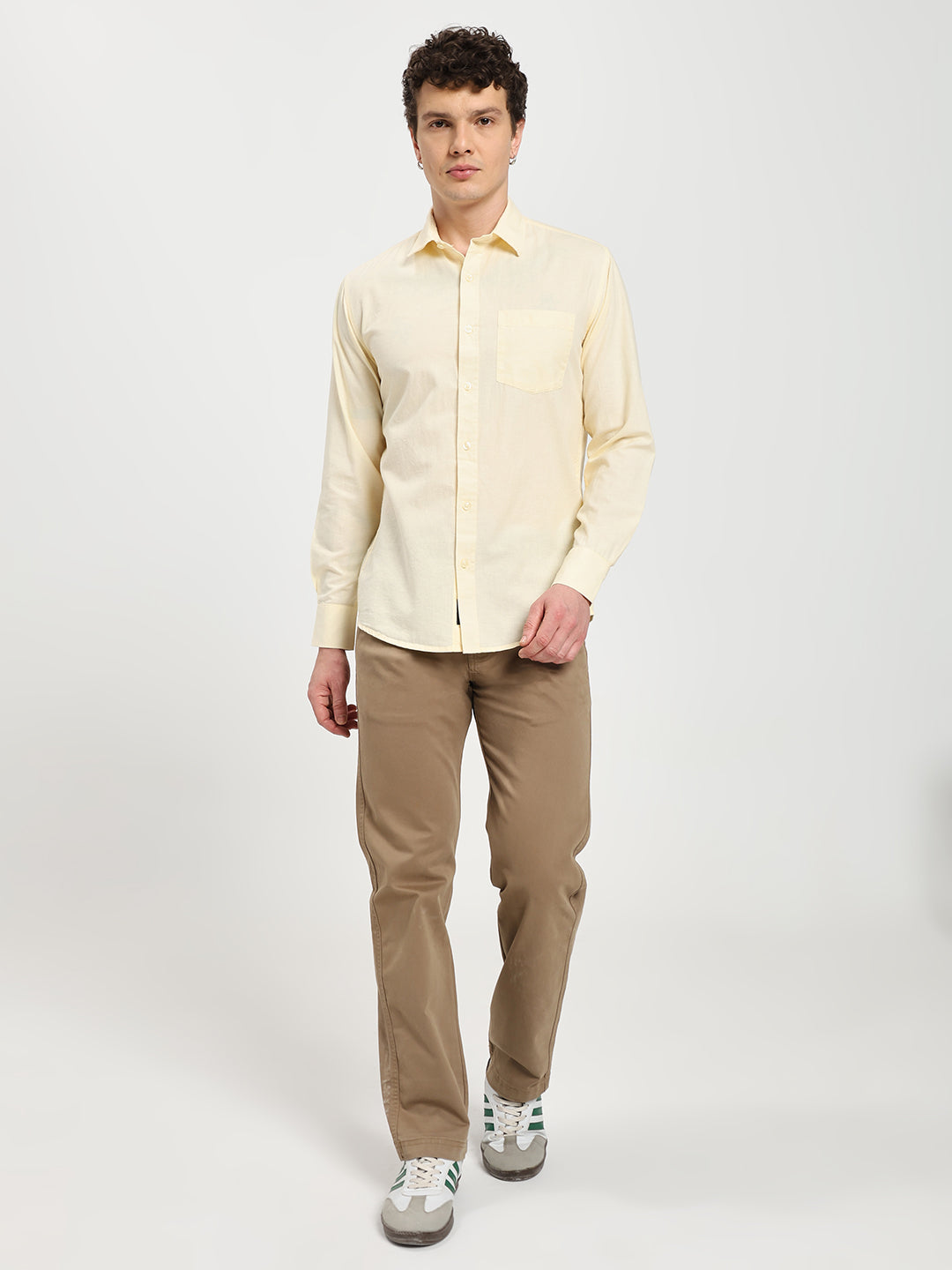 Men’s Stylish Yellow Solid Shirt