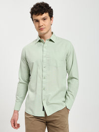 Men’s Stylish Sage Green Solid Shirt
