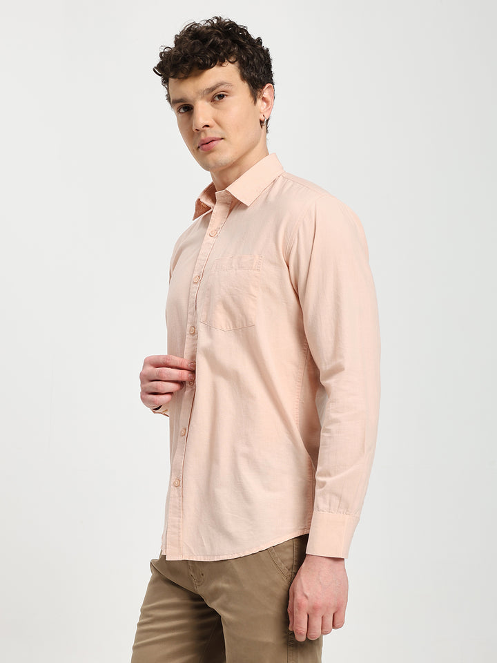 Men’s Stylish Pink Solid Shirt