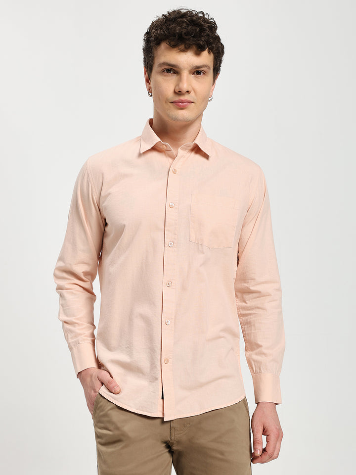 Men’s Stylish Pink Solid Shirt