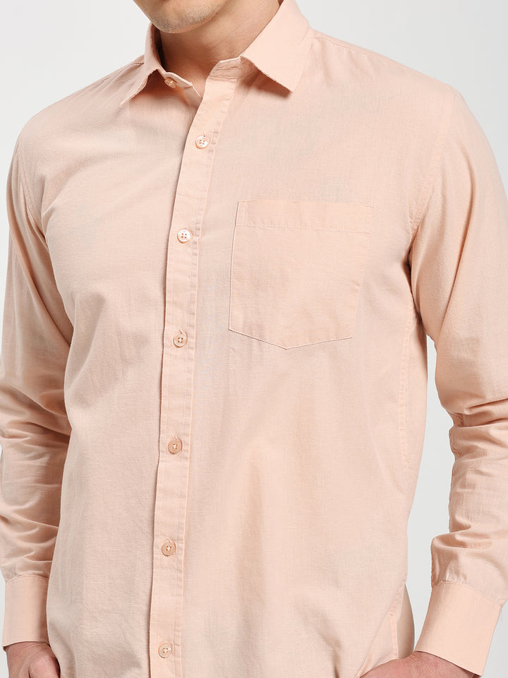 Men’s Stylish Pink Solid Shirt