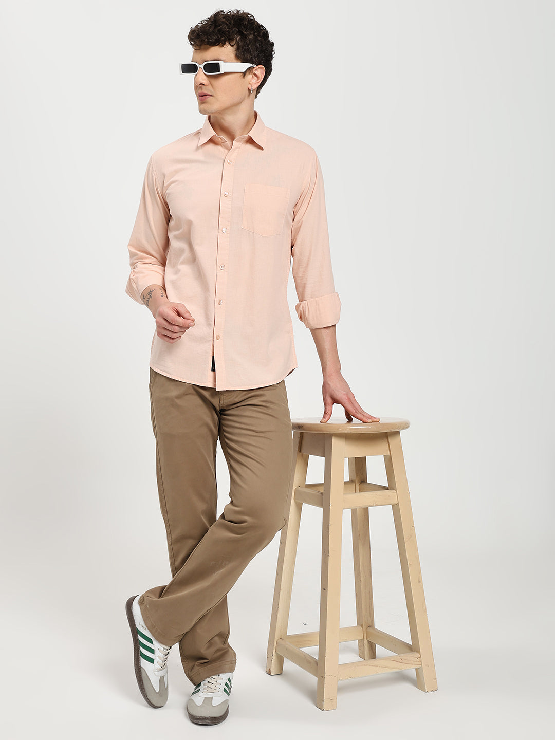 Men’s Stylish Pink Solid Shirt