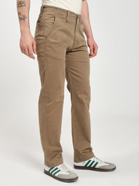 Khaki Comfort-Fit Heavy Chinos for Men