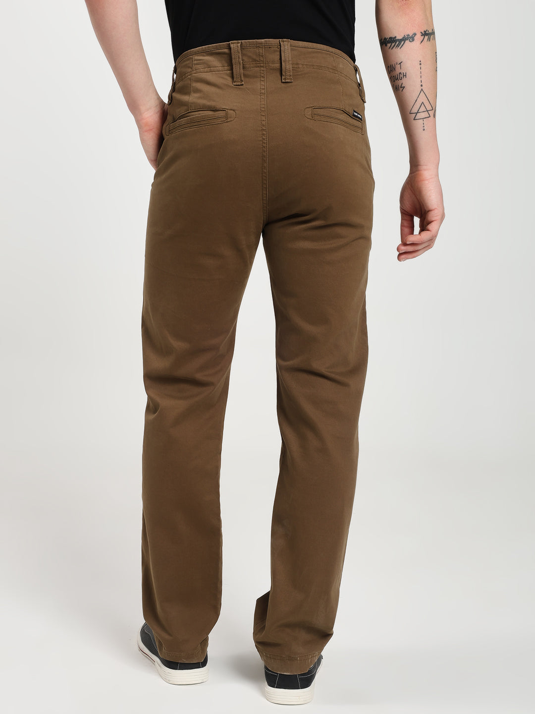 Caramel Brown Comfort-Fit Heavy Chinos for Men