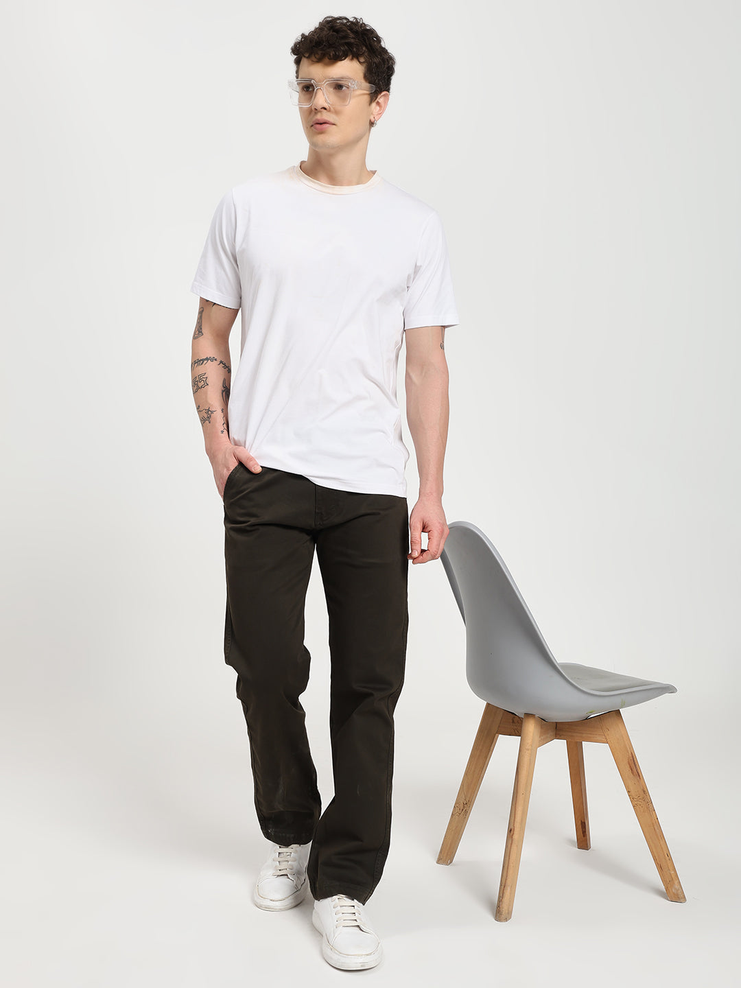 Dark green Comfort-Fit Heavy Chinos for Men