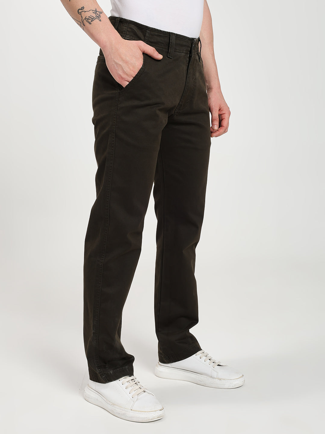 Dark green Comfort-Fit Heavy Chinos for Men