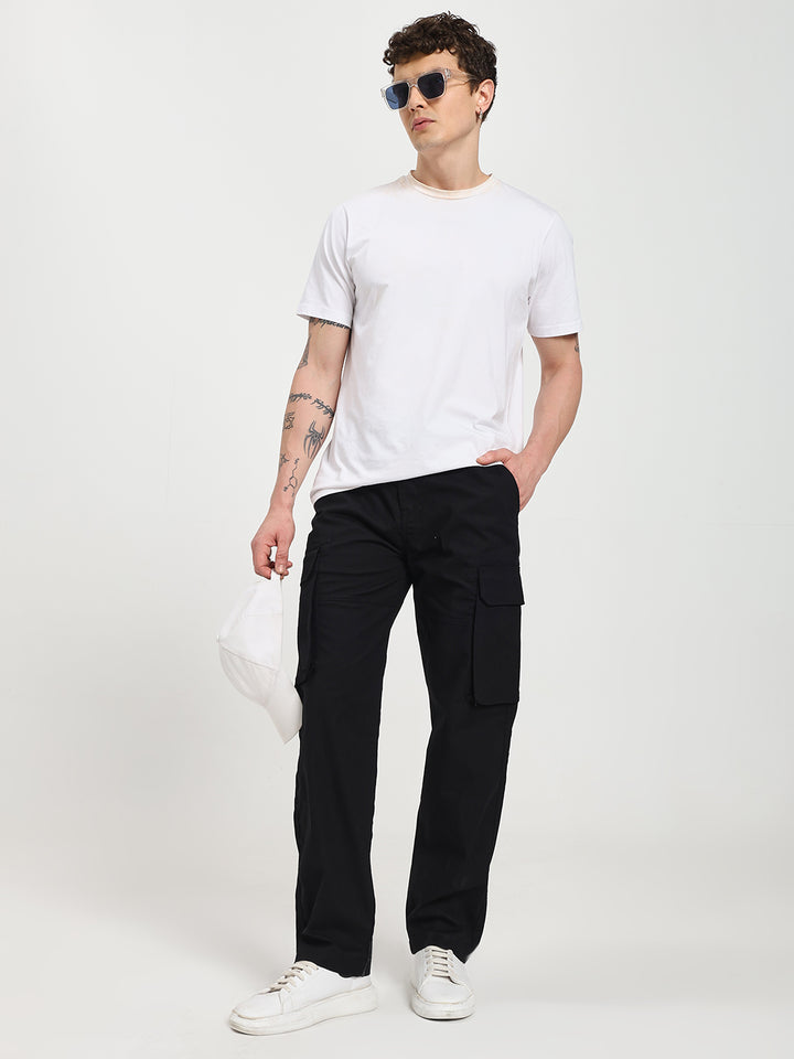 Men’s Black Six-Pockets Cargo Pant