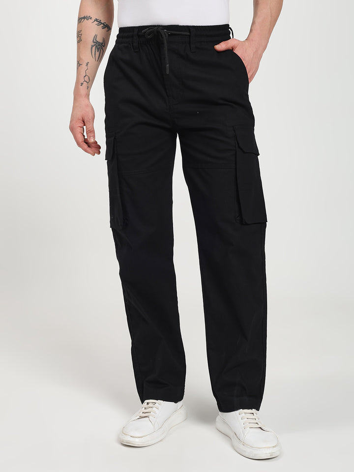 Men’s Black Six-Pockets Cargo Pant