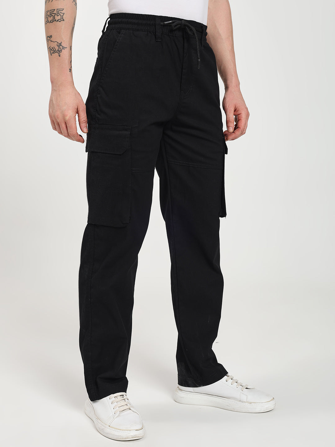 Men’s Black Six-Pockets Cargo Pant