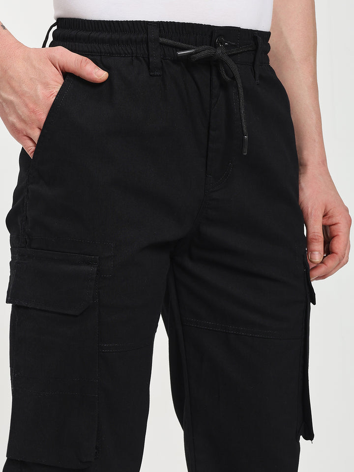 Men’s Black Six-Pockets Cargo Pant