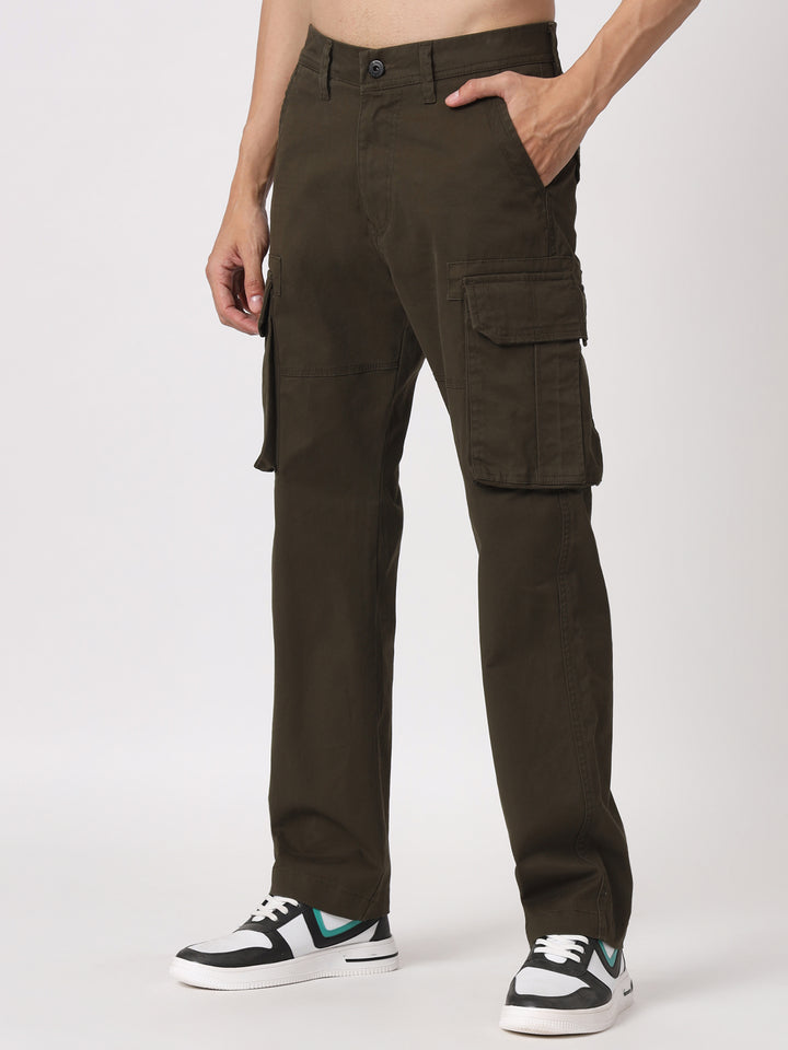 Brown cargo straight fit