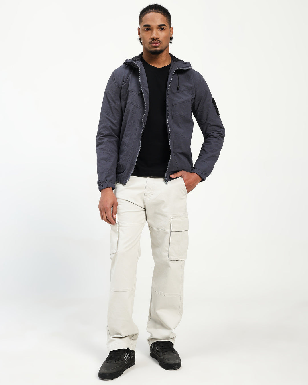 Lightweight Parachute Dark Grey Utility Jacket