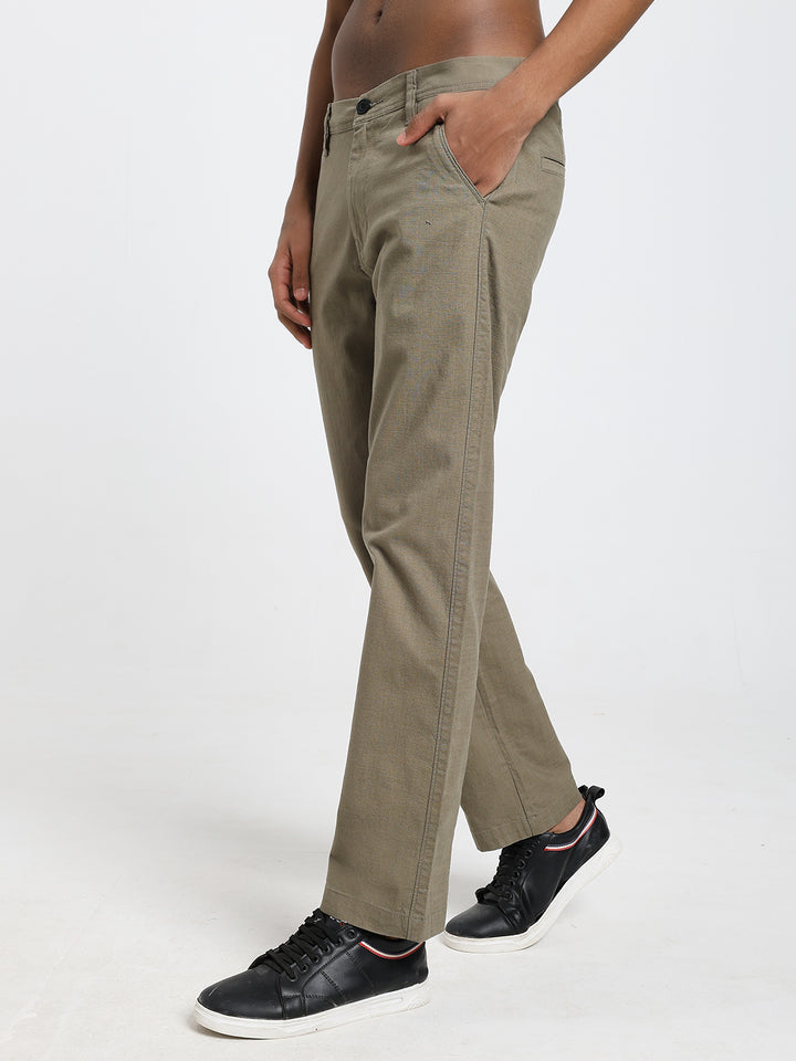 Saint jones slub olive trousers