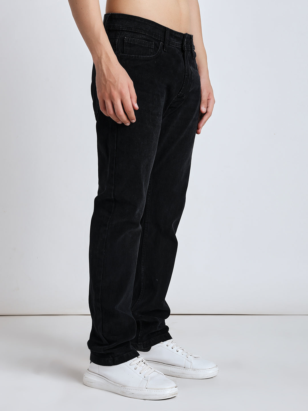 Coal black tapperd jeans
