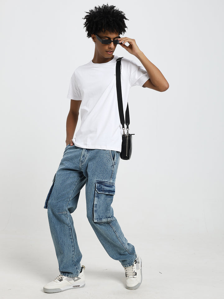 Men’s Vintage Wash Cargo Jeans