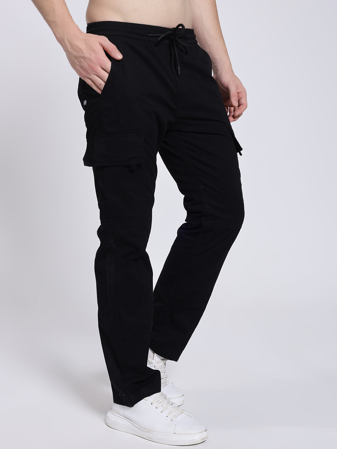 Men's Black Six Pocket Cargo Comfort Fit