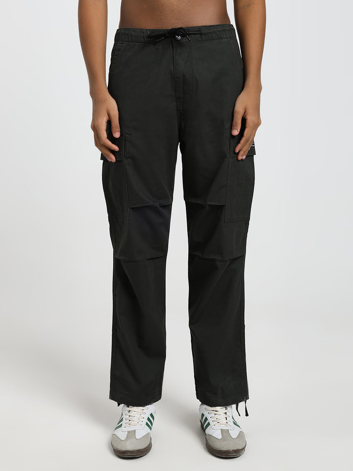 Men's Honeycomb weave straight fit dark green cargo