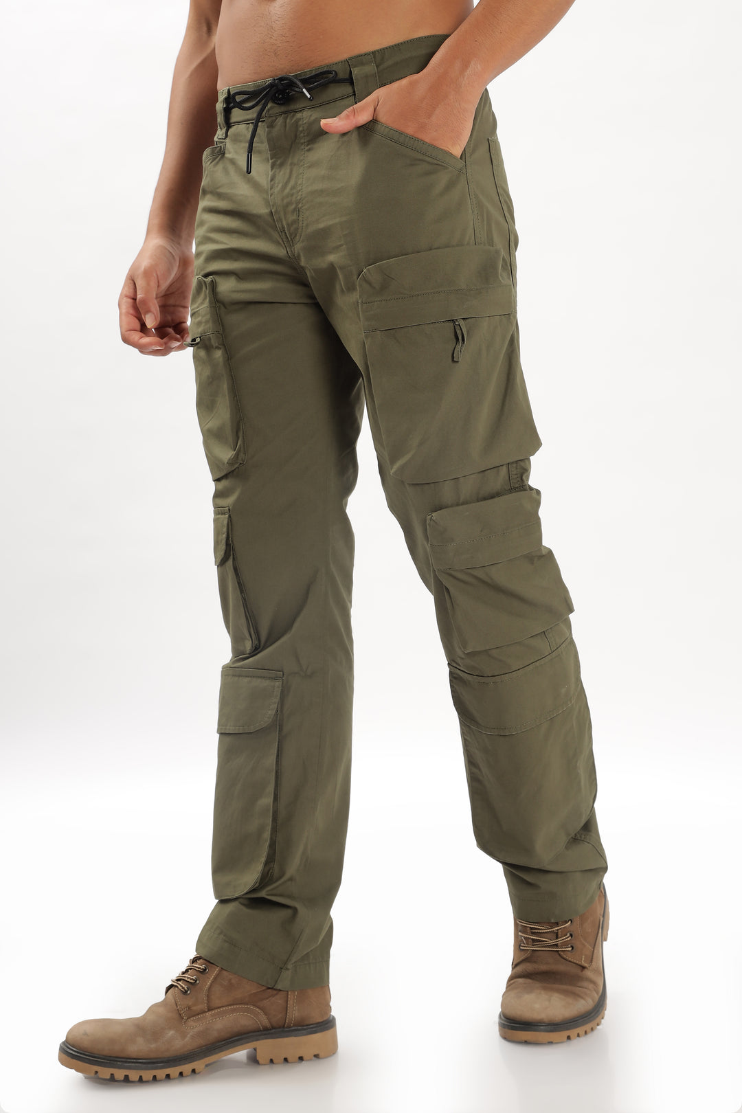 NEW OLIVE MULTI-POCKETS