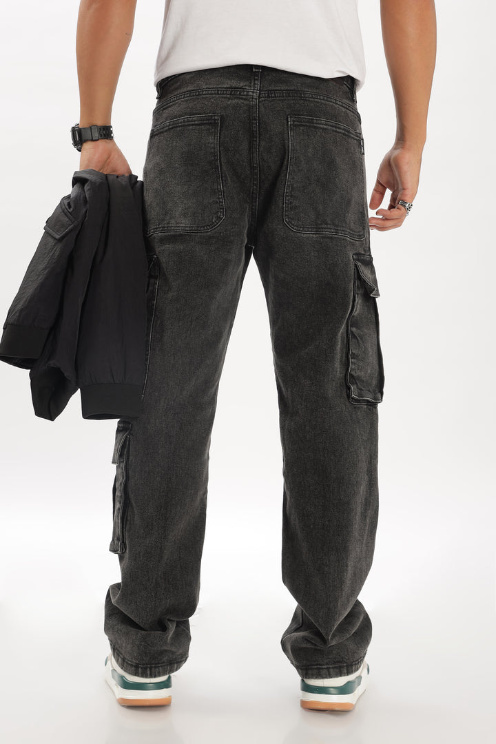 SAINT JONES-GREY BLACK BAGGY JEANS(LIMITED EDITION)