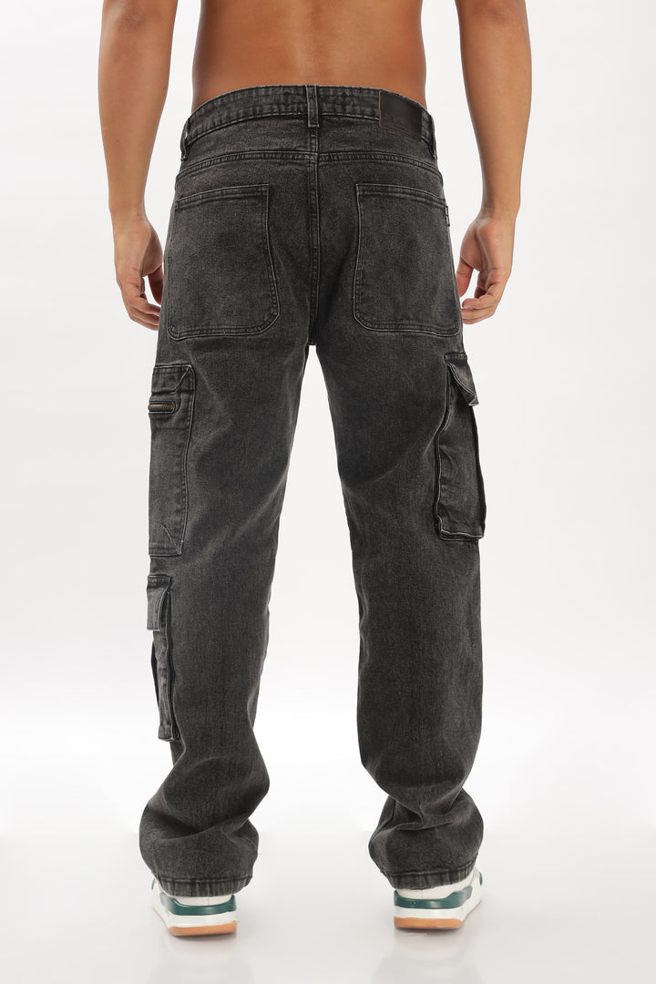 SAINT JONES-GREY BLACK BAGGY JEANS(LIMITED EDITION)