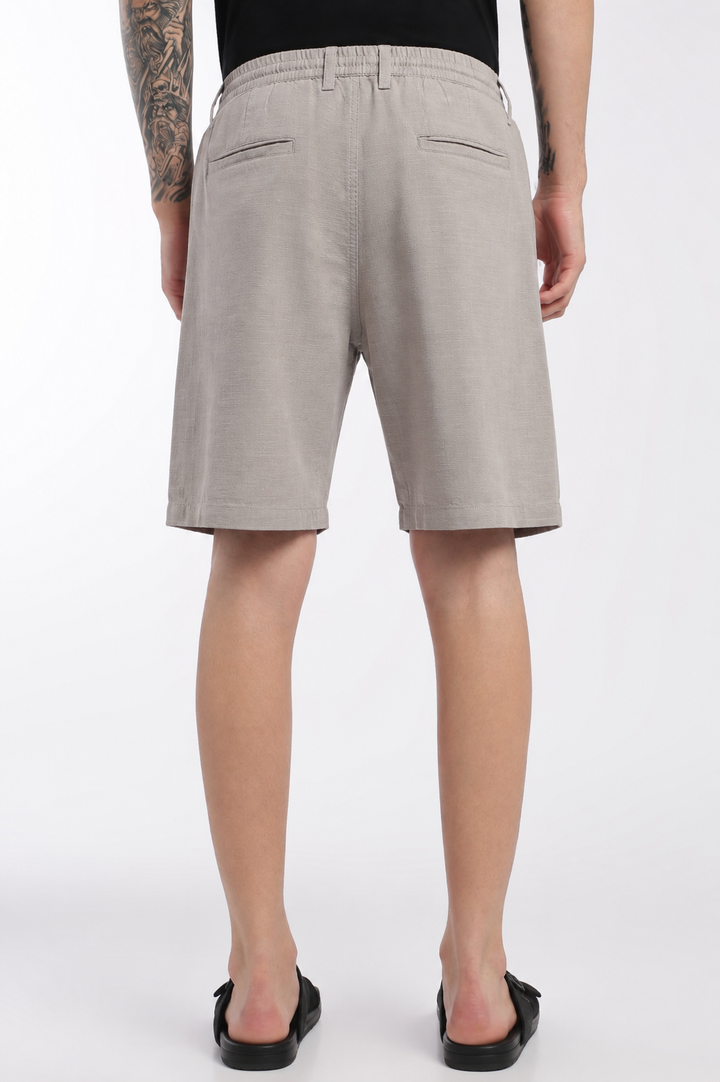 Men’s Light Grey Lightweight Linen Relaxed Shorts