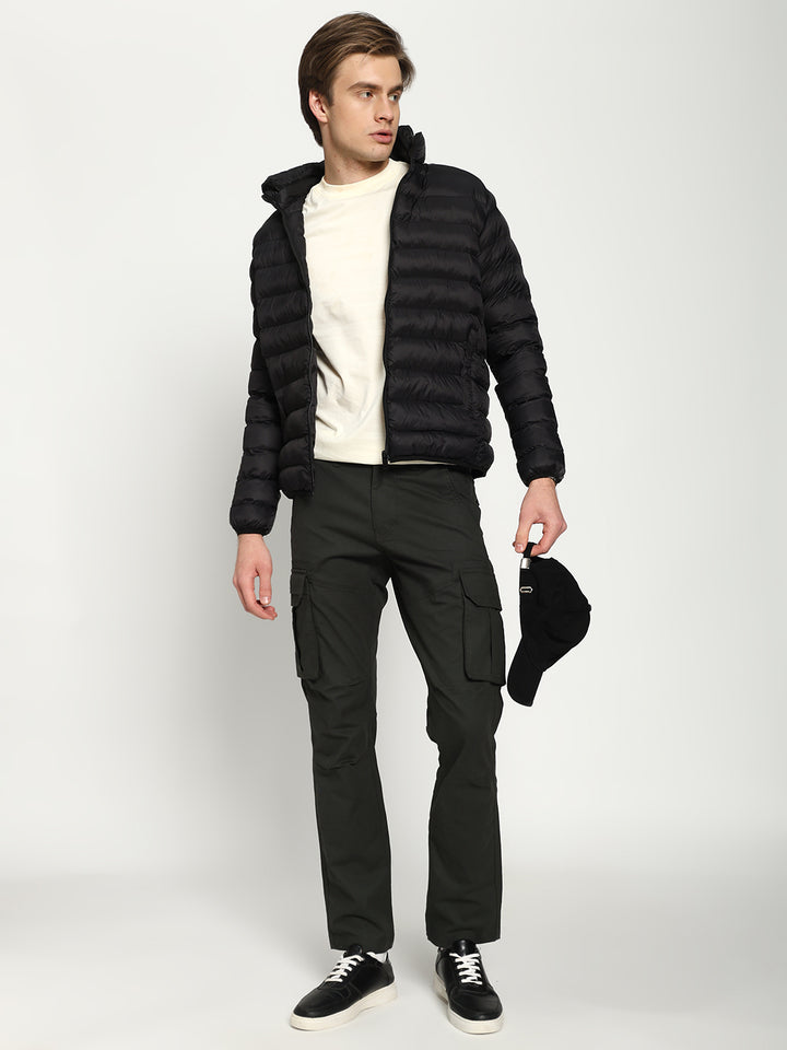 Men’s Black Hooded Puffer Jacket