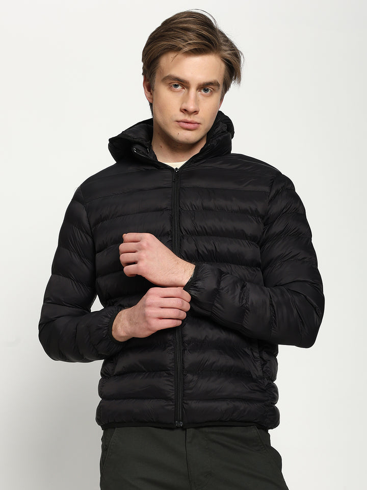 Men’s Black Hooded Puffer Jacket