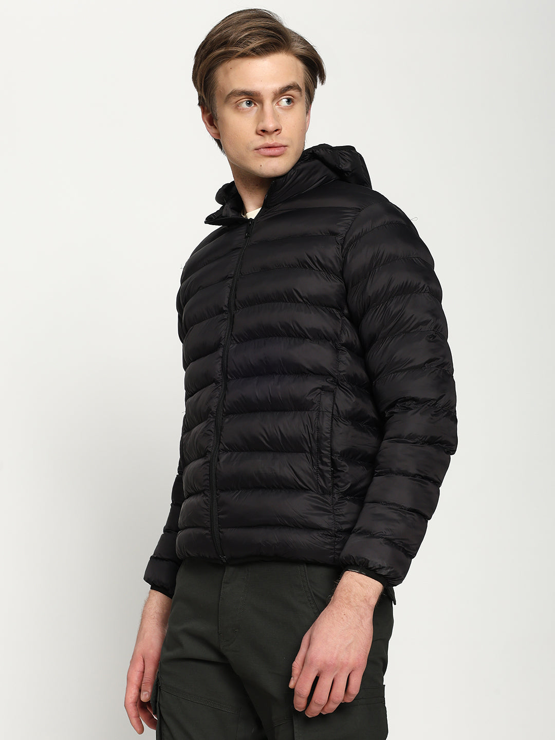 Men’s Black Hooded Puffer Jacket