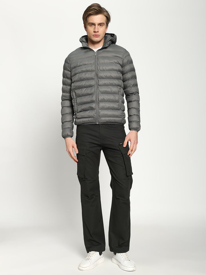 Men’s Grey Hooded Puffer Jacket