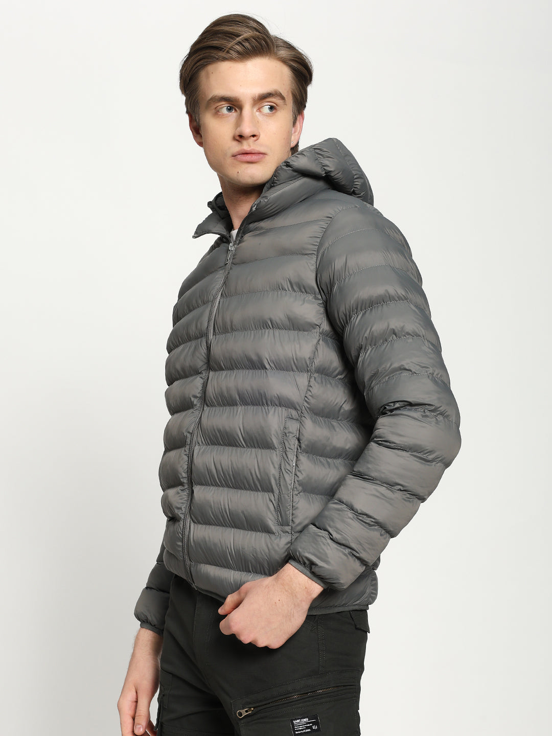 Men’s Grey Hooded Puffer Jacket