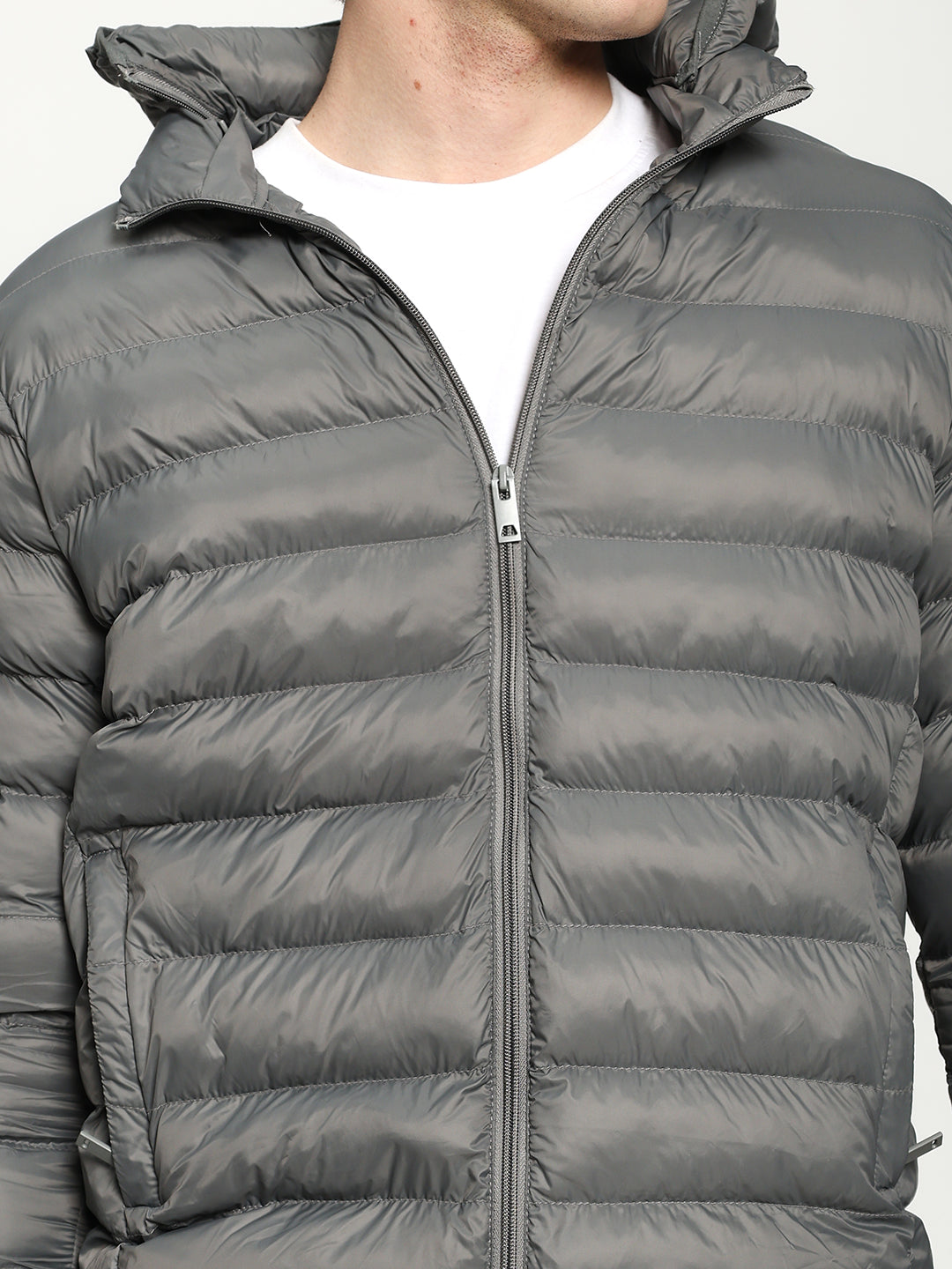 Men’s Grey Hooded Puffer Jacket