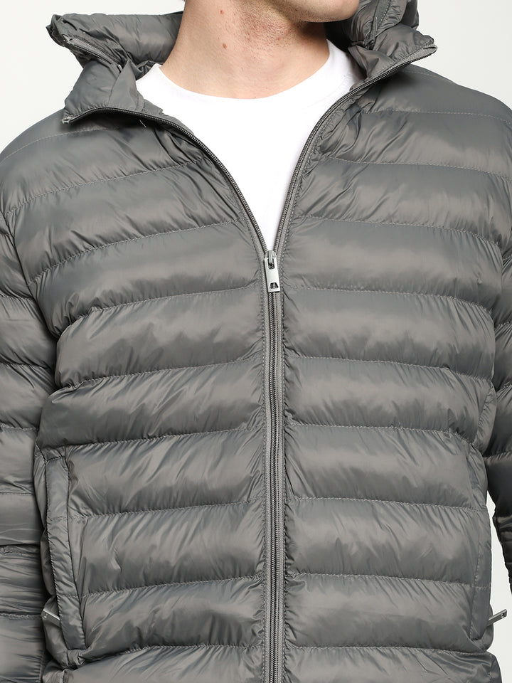 Men’s Grey Hooded Puffer Jacket