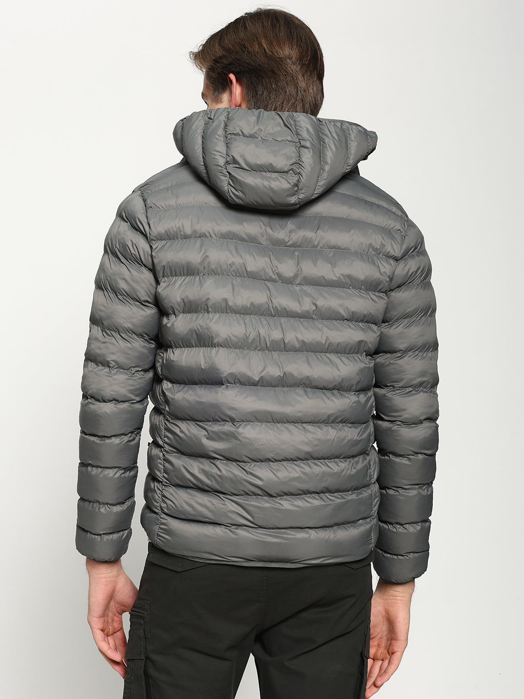 Men’s Grey Hooded Puffer Jacket