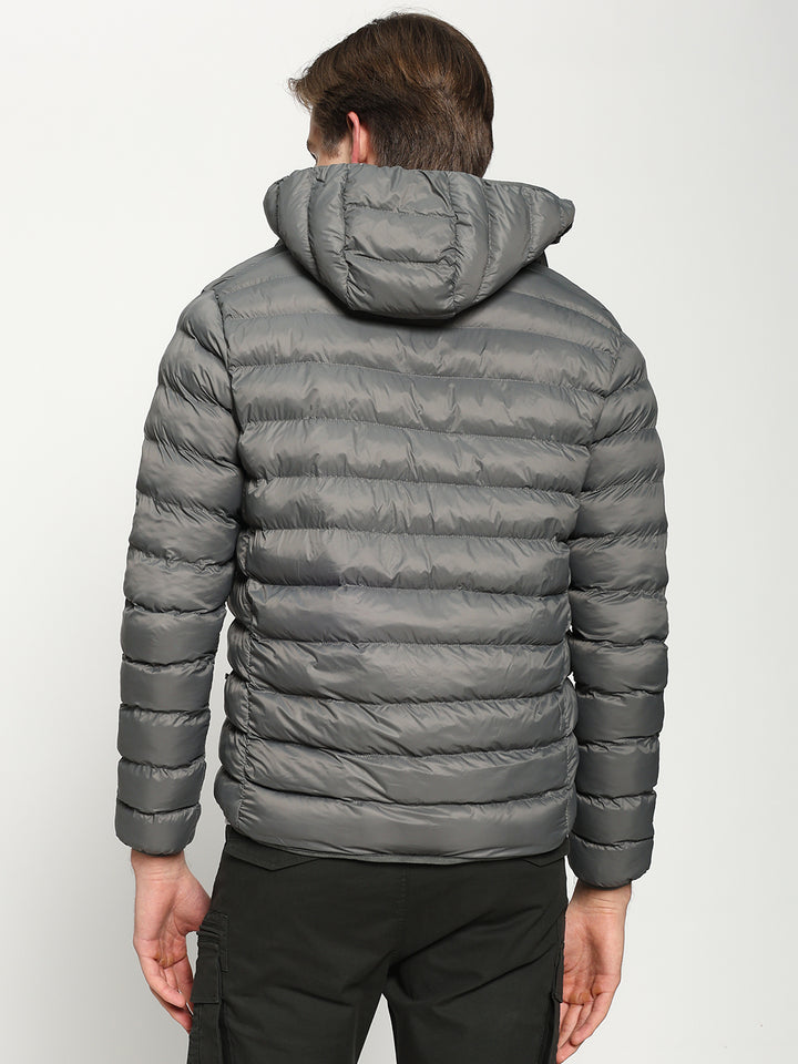 Men’s Grey Hooded Puffer Jacket